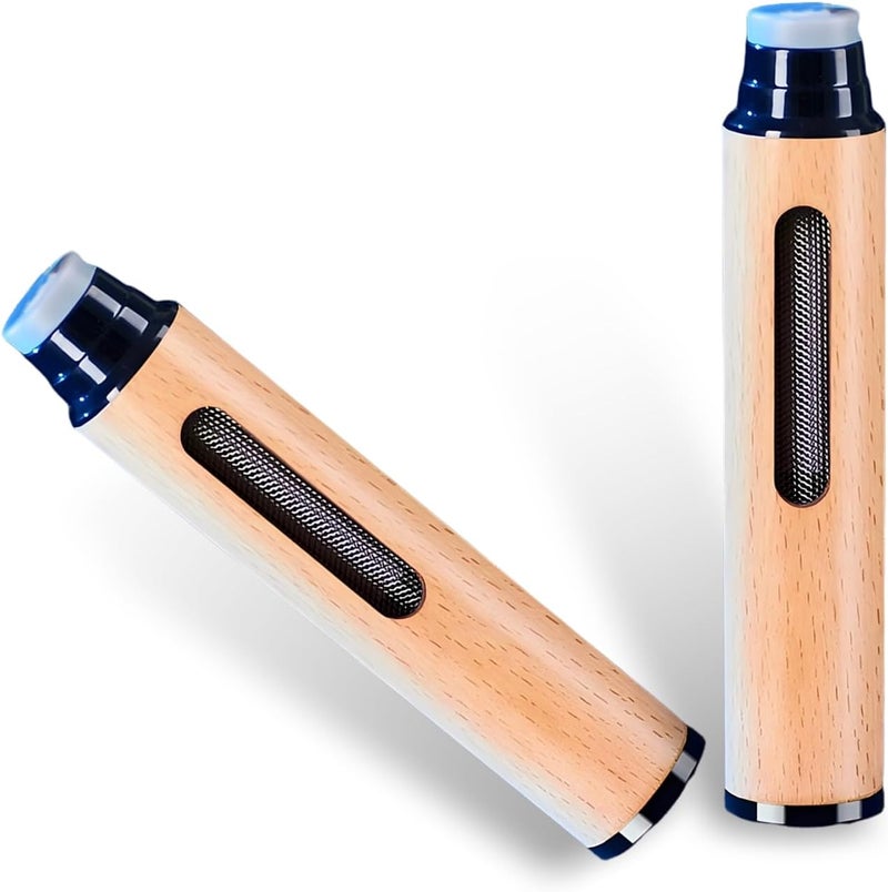 Arwrilt 2 PCS Handmade Wooden Portable Ashtrays, Anti-Drop Ash Catcher with 5.2mm 6.8mm 7.8mm Cigarette Holders, Universal for Car Home Office Tabletop Outside Patio Outdoor Balcony (Black) - Image 1